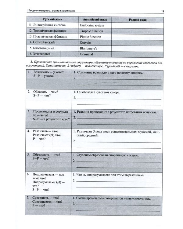 Русский язык: Учебно-методическое пособие по дисциплине "Гистология, эмбриология, цитология. Рабочая тетрадь