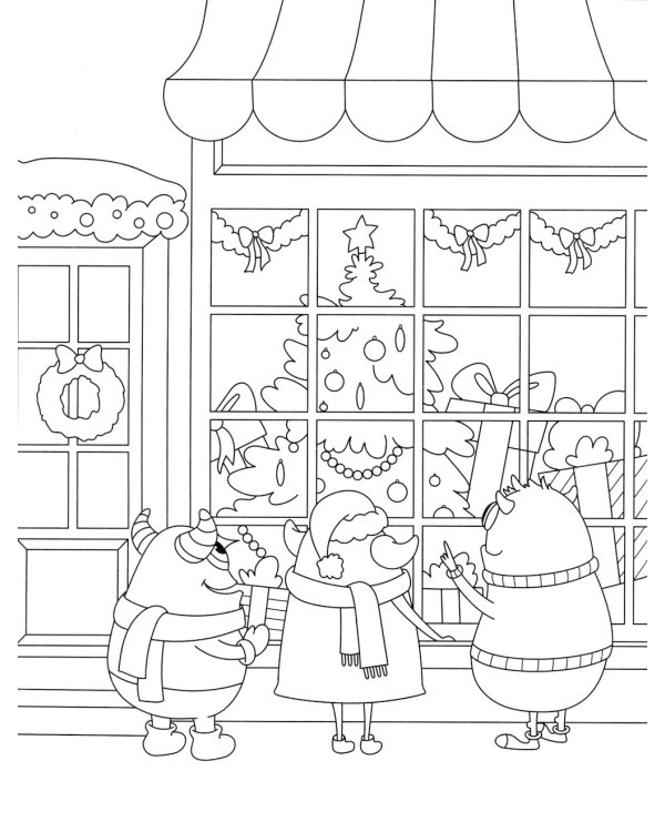 Монстрики готовятся к Новому году: книжка-раскраска с наклейками