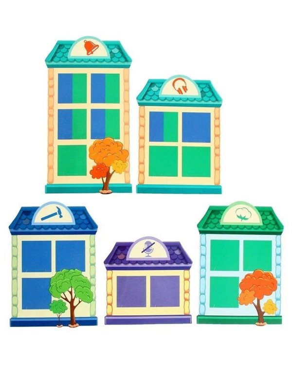 Звуко-буквенные домики. Дидактическая игра (156 картинок)