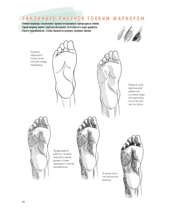 Рисуем кисти рук и стопы шаг за шагом. 50 проектов с подробными объяснениями и рисунками: Скетчбук начинающего художника (белая обложка)