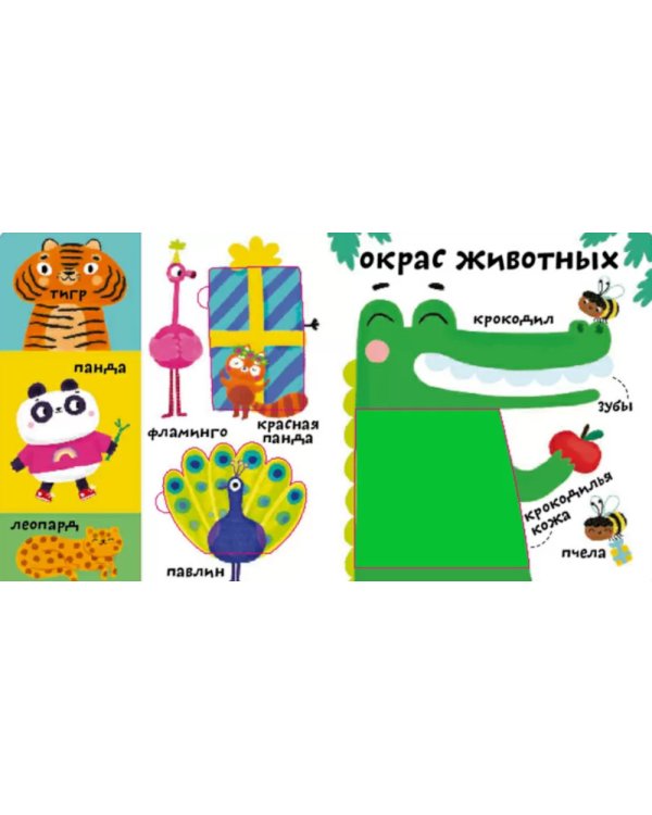 Мои первые 100 слов с большими окошками. Такие разные животные