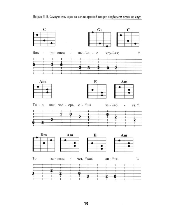 Самоучитель игры на шестиструнной гитаре: подбираем песни на слух : безнотный метод. 2-е изд