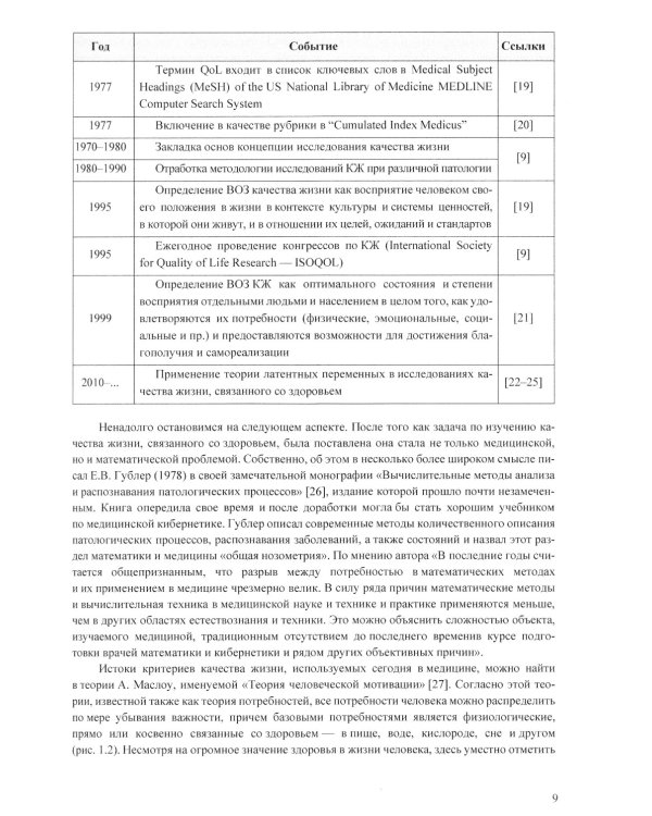 Измерение показателей качества жизни в медицине на основе классической и современной теории