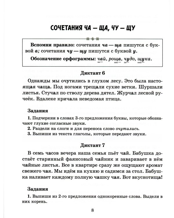 Диктанты по русскому языку с правилами, объяснением трудных орфограмм и образцами выполнения работы над ошибками. 1-4 кл