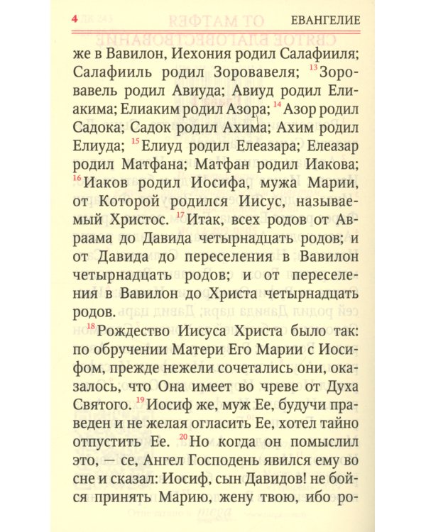 Святое Евангелие (кожаный переплет, золотой обрез)