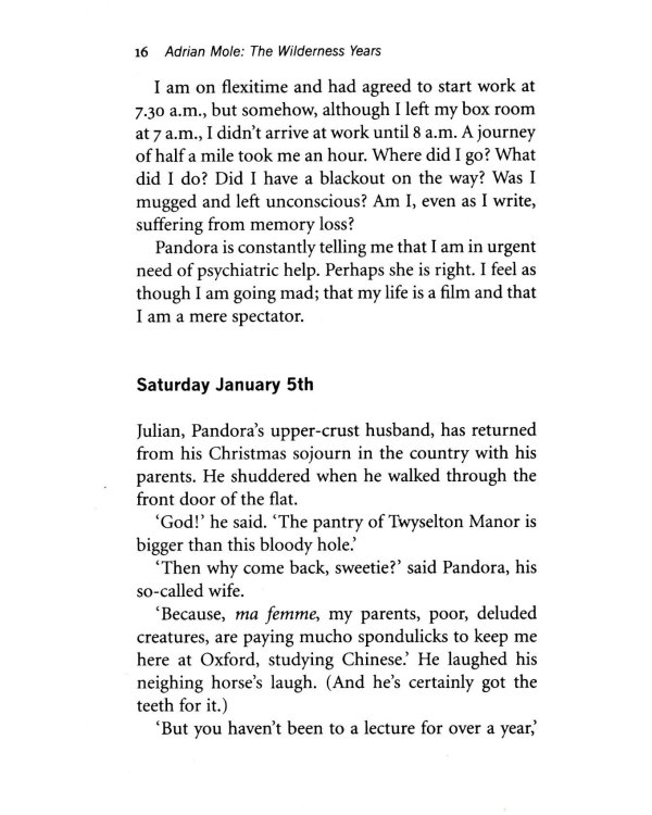 4. Adrian Mole. The Wilderness Years