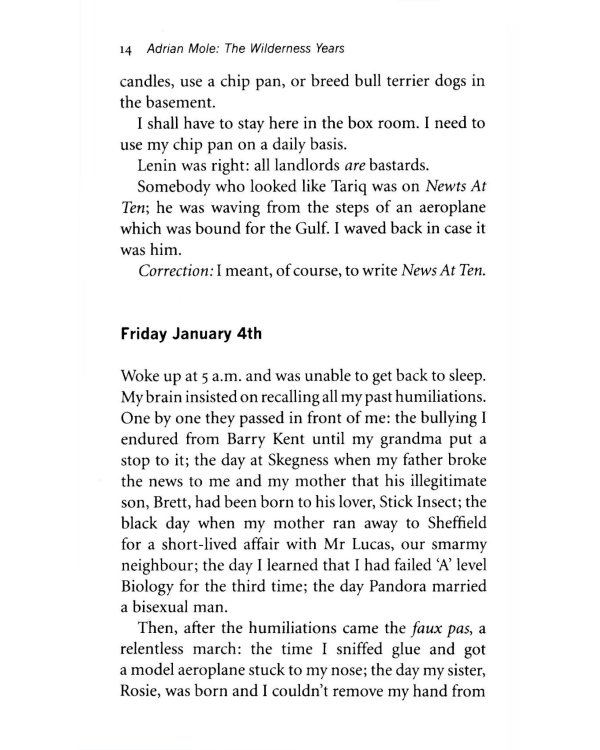 4. Adrian Mole. The Wilderness Years