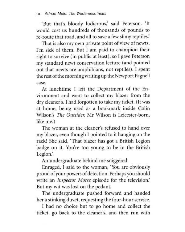 4. Adrian Mole. The Wilderness Years