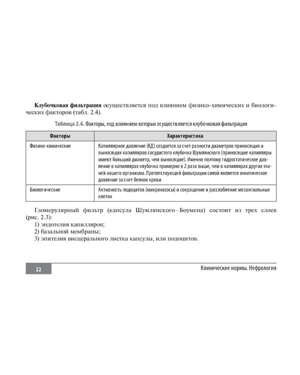 Клинические нормы. Нефрология