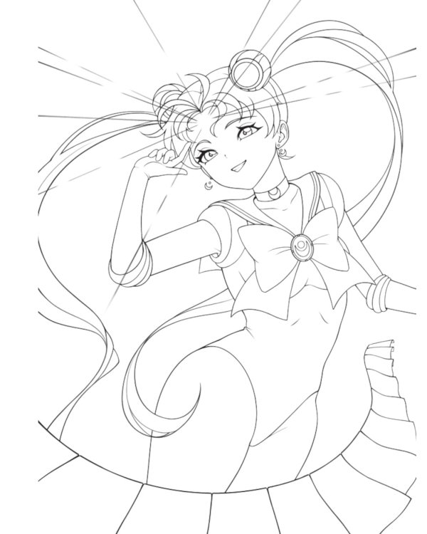 Во имя Луны! Раскрась 23 героини любимого аниме: раскраска