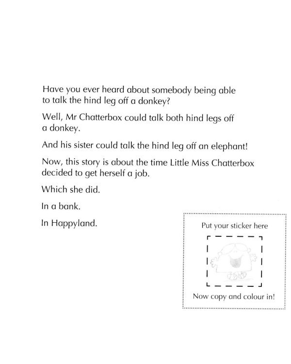 My Little Miss Chatterbox  (Colouring Book With Colourful Stickers)