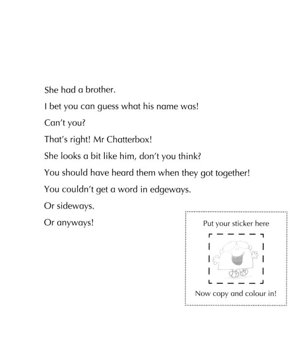 My Little Miss Chatterbox  (Colouring Book With Colourful Stickers)