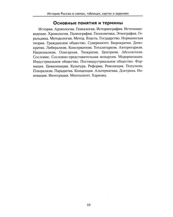 История России в схемах, таблицах, картах и заданиях