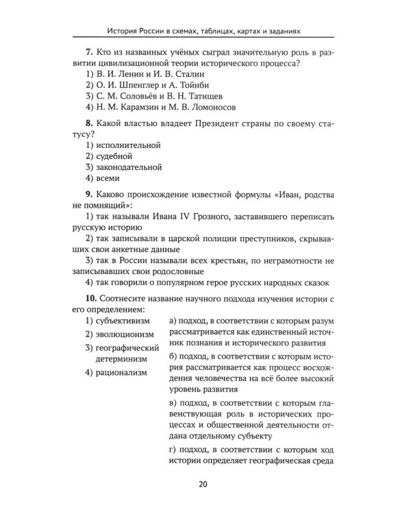 История России в схемах, таблицах, картах и заданиях