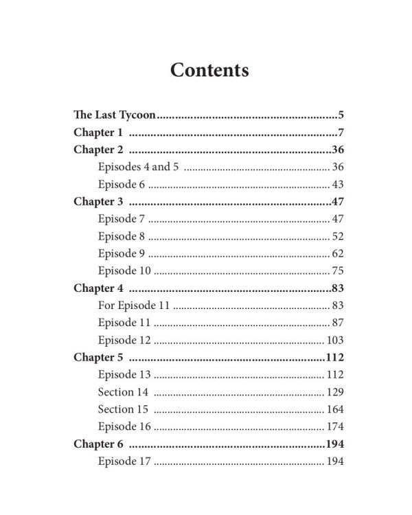 The Last Tycoon&amp;The Diamond as