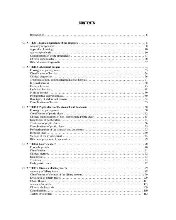 The Course of Faculty (Analitical) Surgery in Pictures, Tables and Schemes
