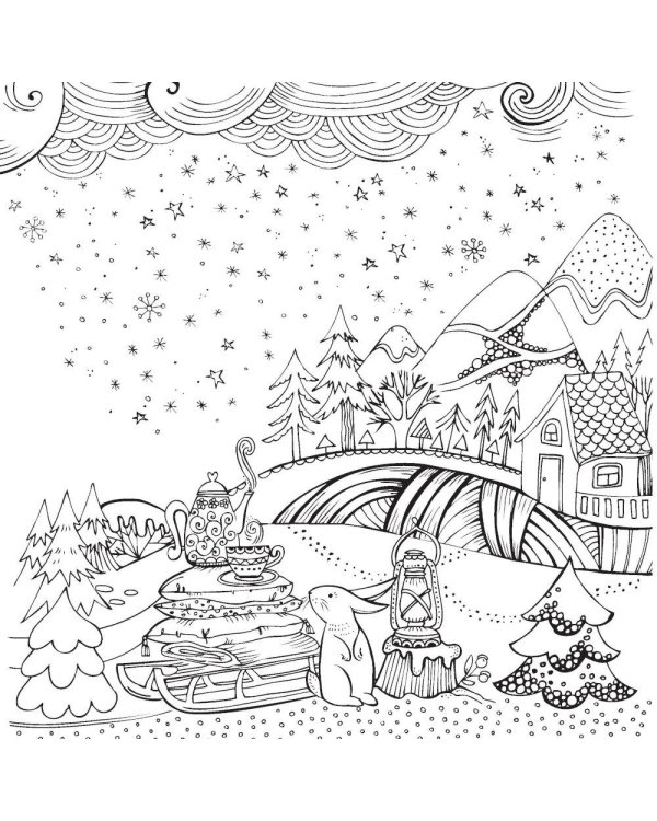 Моя зимняя прогулка: раскраска