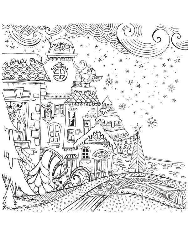 Моя зимняя прогулка: раскраска