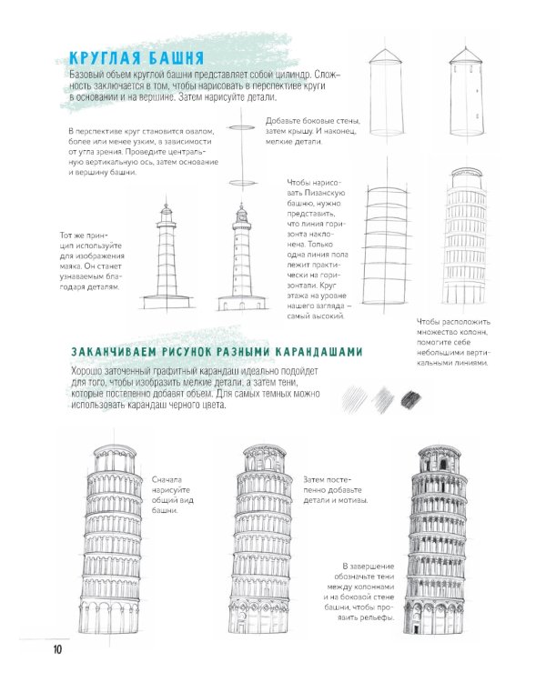 Создаем зарисовки зданий и других сооружений шаг за шагом. 50 проектов с подробными объяснениями и рисунками. Скетчбук начинающего художника