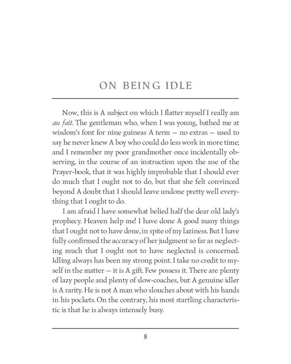 Idle Thoughts of an Idle Fellow 1