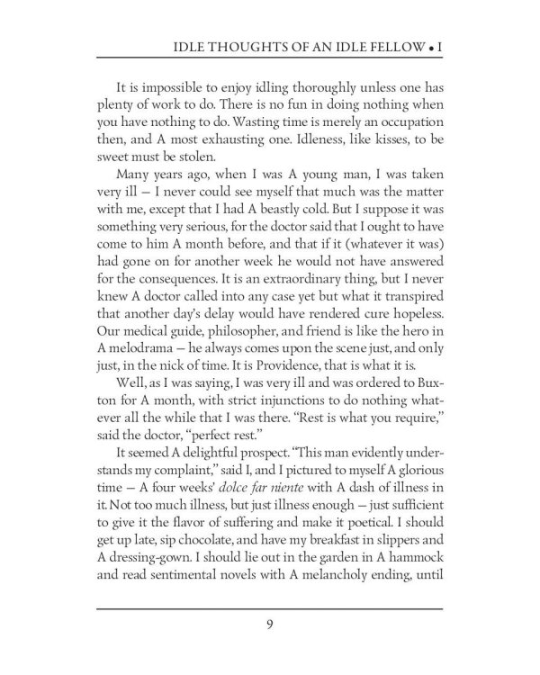 Idle Thoughts of an Idle Fellow 1