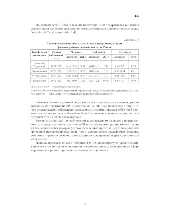 Тяжелые металлы в экосистемах различных регионов мира: монография