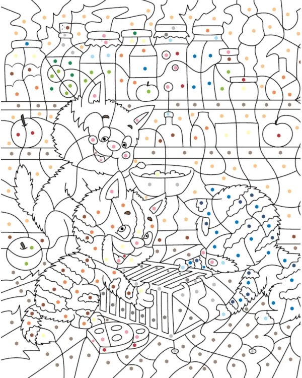 Про Федю, Васю и Тосю: Раскраска по номерам