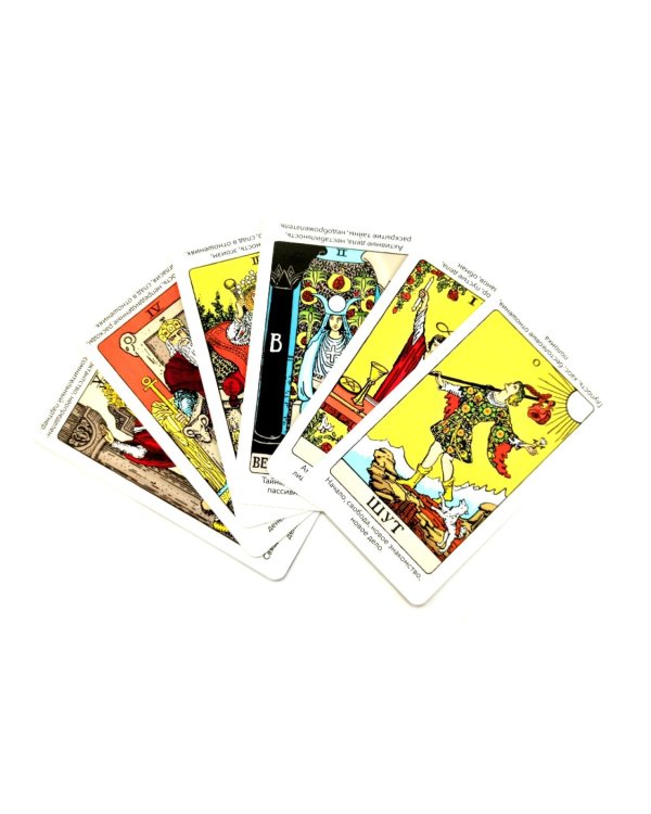 Таро Уэйта обучающее. Колода с подсказками на картах (78 карт, руководство Эдуарда Леванова по QR-коду)