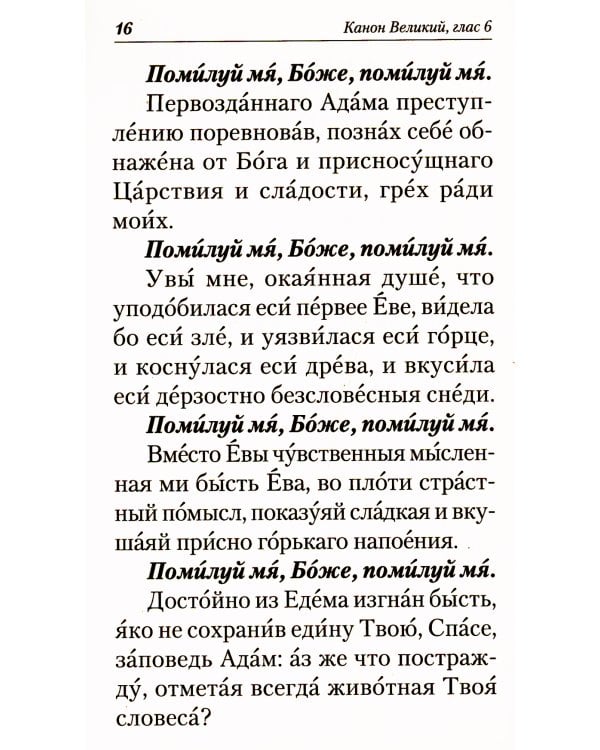 Великий покаянный канон. Творение святого Андрея Критского, читаемый в понедельник, вторник, среду. С прибавлением жития преподобной Марии Египетской