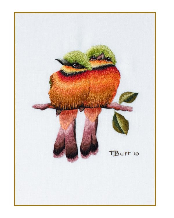 Оттеночное вышивание гладью: мотивы с цветами и птицами