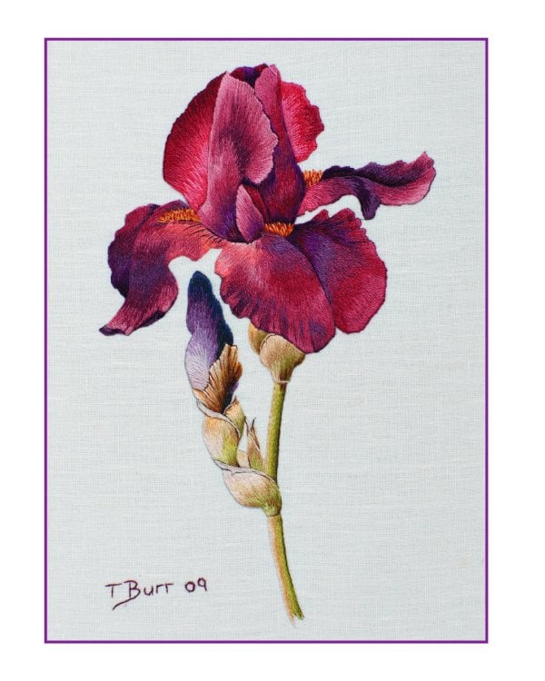 Оттеночное вышивание гладью: мотивы с цветами и птицами