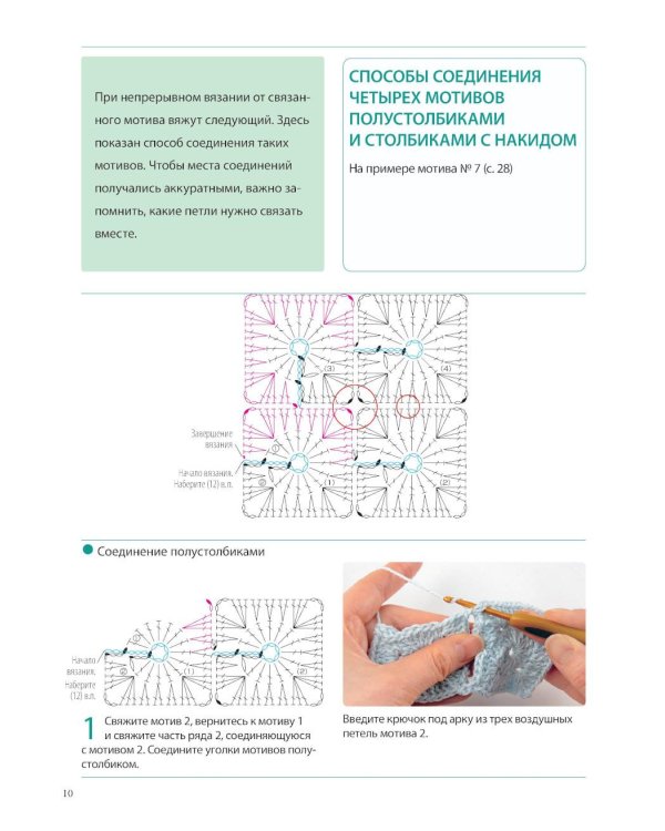 Японское непрерывное вязание крючком. 60 эффектных мотивов и 5 красивых проектов