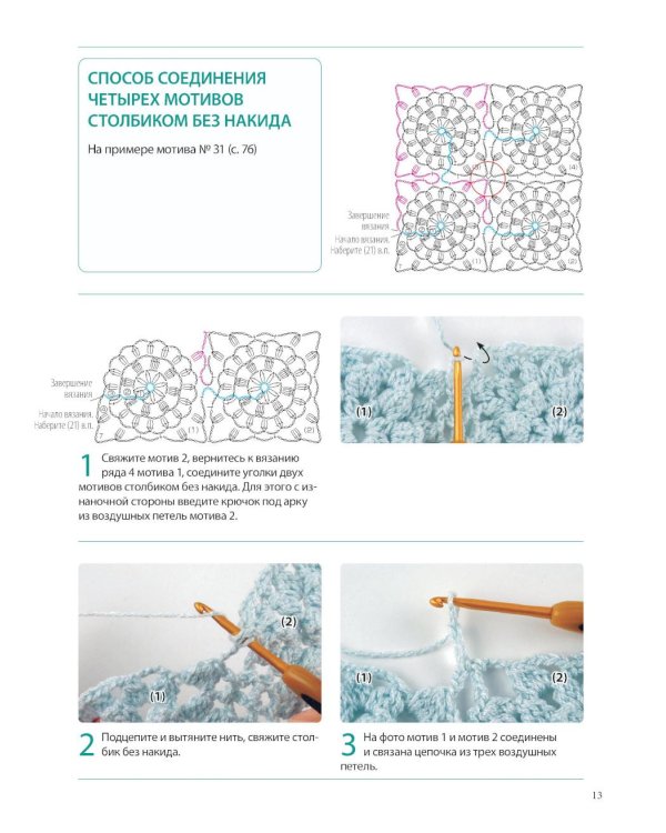 Японское непрерывное вязание крючком. 60 эффектных мотивов и 5 красивых проектов