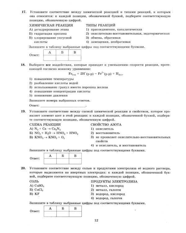 ЕГЭ 2025. Химия. 30 вариантов. Типовые варианты экзаменационных заданий