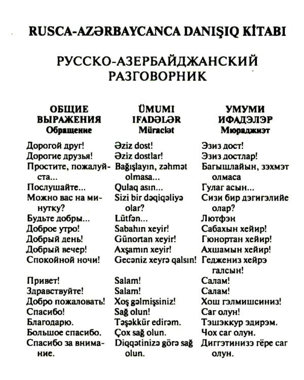 Русско-азербайджанский и азербайджанско-русский разговорник