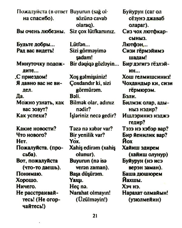 Русско-азербайджанский и азербайджанско-русский разговорник