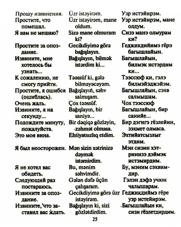 Русско-азербайджанский и азербайджанско-русский разговорник