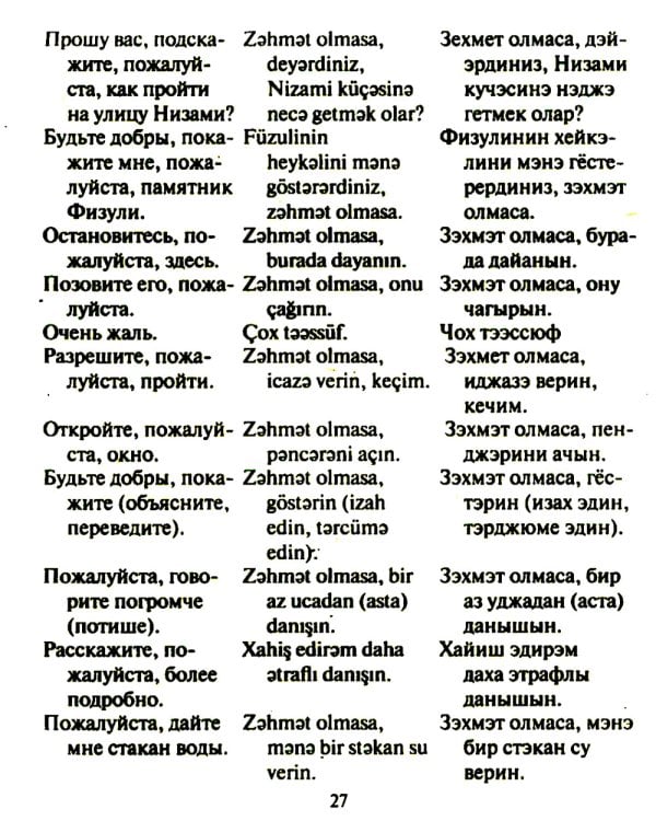 Русско-азербайджанский и азербайджанско-русский разговорник