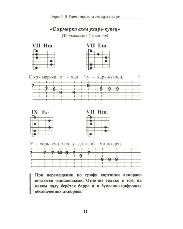 Самоучитель игры на шестиструнной гитаре: учимся играть на аккордах с барре: безнотный метод