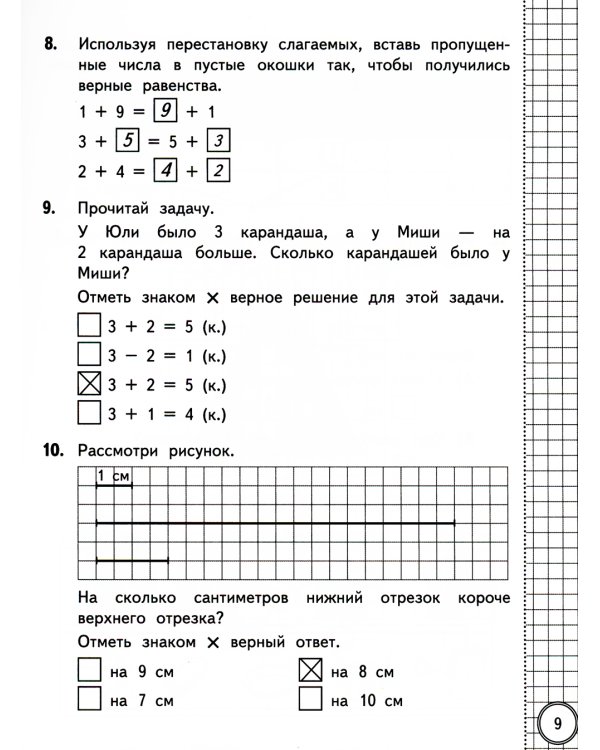 ВСОКО. Математика. 1 кл. Внутренняя система оценки качества образования. 10 вариантов. Типовые задания. ФГОС новый