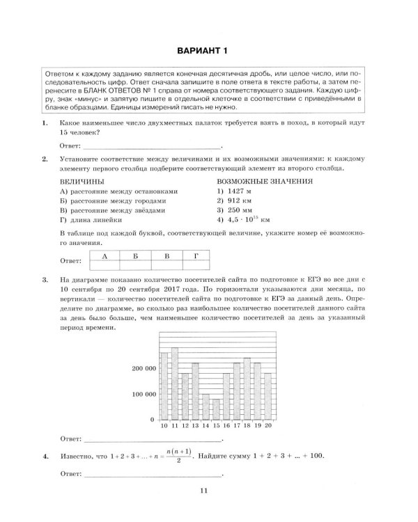 ЕГЭ 2026. Экзаменационный тренажер. 20 экзаменационных вариантов. Математика