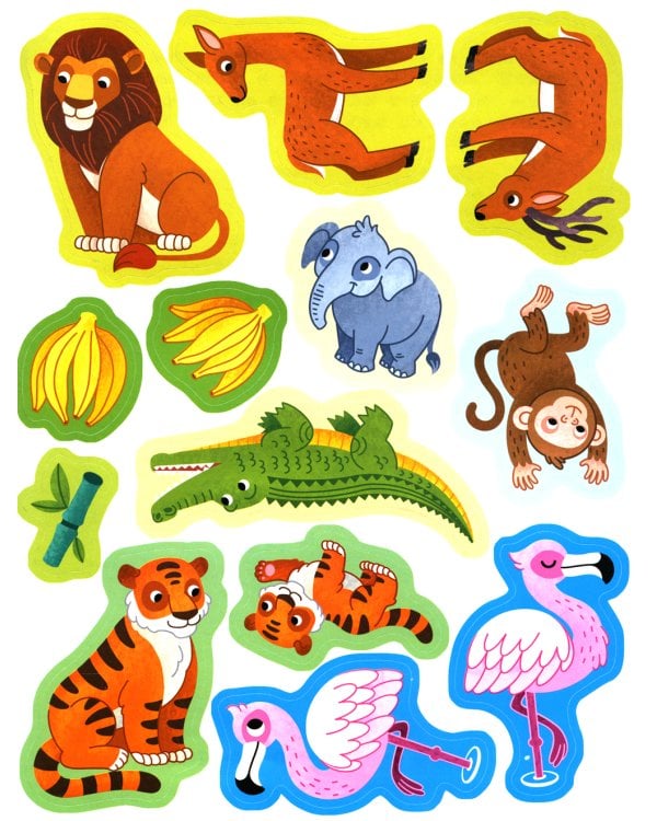 Обитатели зоопарка: книжка с наклейками