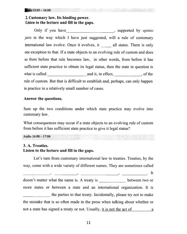 Английский язык для юристов: Учебное пособие к видеолекциям по международному праву. Уровни В2-С1