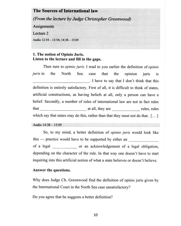 Английский язык для юристов: Учебное пособие к видеолекциям по международному праву. Уровни В2-С1