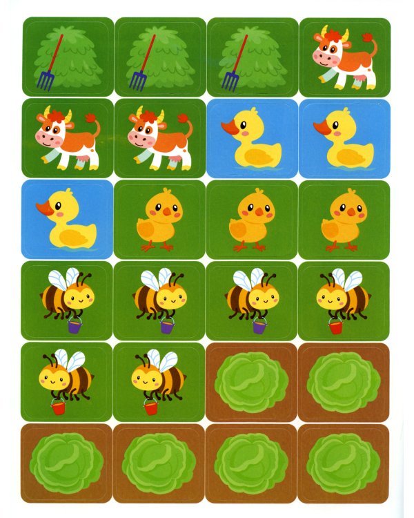 В деревне. Книжка с наклейками 1+