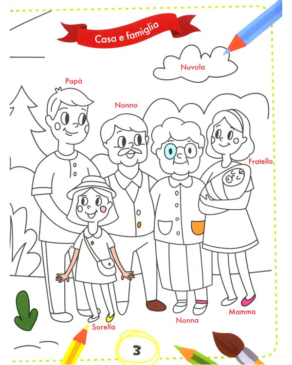 Раскрась и выучи слова: итальянский для малышей: книжка-раскраска