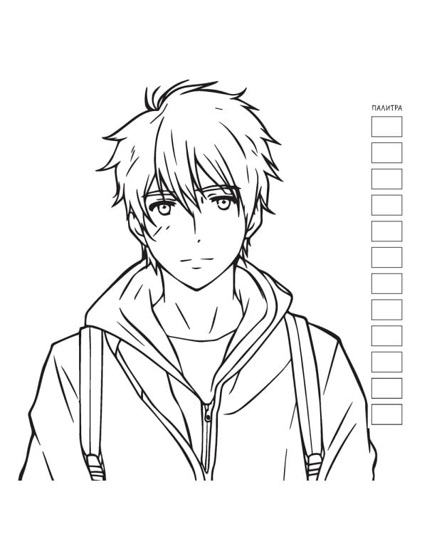 Manga Creative. Раскраска для маркеров, карандашей и гелевых ручек (персиковая с девочкой)