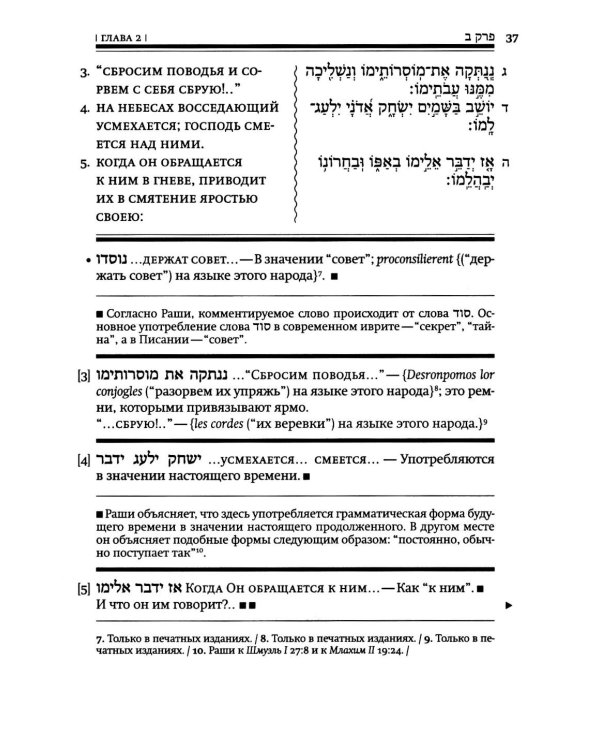 Книга Тегилим (Псалмы) с переводом на русский язык и классическим комментарием рабби Шломо Ицхаки (Раши) (в черном пер.)