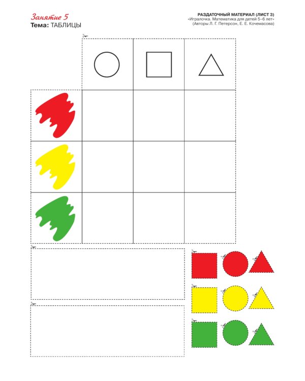 Игралочка - ступенька к школе. Математика для детей 5-6 лет. Раздаточный материал