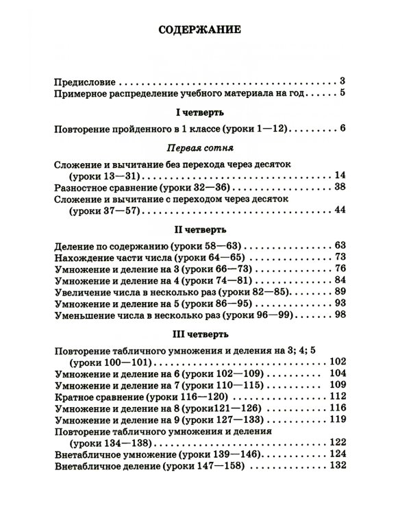 Планы уроков по арифметике для 2 кл